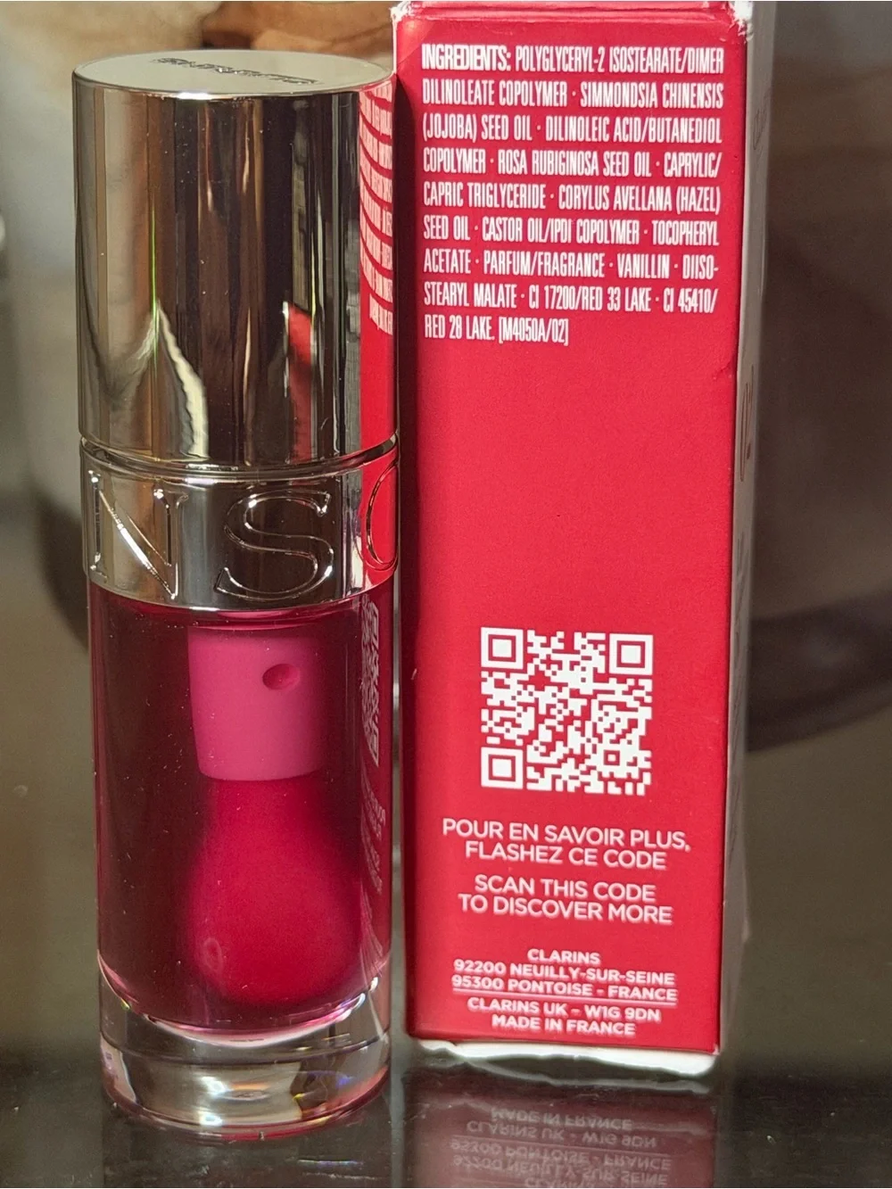 Clarins Lip Comfort Oil 02 Raspberry - Vibrant Raspberry Pink Gloss